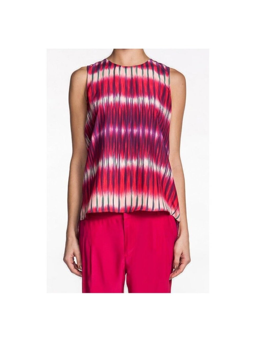 Parker Zip Back Tank Mirage Top Sleeveless Purple Red Open Back Zipper NWT